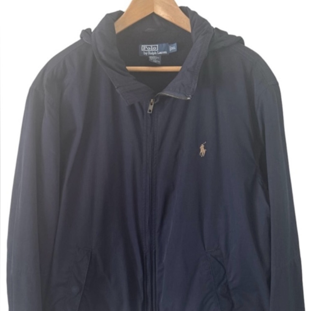 Men's Polo Ralph Lauren Jacket XL Navy Blue Full Zip Hooded